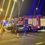 24.03.2021 Kielce. Kolizja na skrzyżowaniu al. IX Wieków Kielc, ul. Sandomierskiej, Źródłowej i al. Solidarności / Piotr Kwaśniewski / Radio Kielce