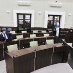 18.03.2021. Kielce. Sesja Rady Miasta Kielce. Na zdjęciu (od lewej): Marcin Stępniewski - radny Rady Miasta Kielce i Agata Wojda - randa Rady Miasta Kielce / Jarosław Kubalski / Radio Kielce