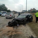 30.03.2021 Kielce. Wypadek na ul. Za Walcownią / KMP w Kielcach