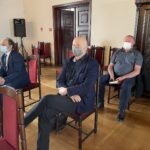 03.03.2021 Sandomierz. Spotkanie dotyczące terenów zalewowych. Na zdjęciu pierwszy z prawej Witold Surowiec - wójt gminy Samborzec / Grażyna Szlęzak-Wójcik / Radio Kielce