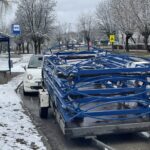 05.03.2021. Jędrzejów. Nowe wiaty przystankowe / Ewa Pociejowska-Gawęda / Radio Kielce