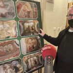 14.03.2021. Jędrzejów. Wystawa „Przywrócić perle blask”. Na zdjęciu: o. Jakub Zawadzki / Ewa Pociejowska-Gawęda / Radio Kielce