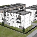 Pińczów. Wizualizacja budynków mieszkalnych jednorodzinnych w zabudowie szeregowej, które mają zostać wybudowane na działce przy Grunwaldzkiej i Spacerowej / Tera Group