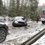 08.03.2021 Siodła. Zderzenie dwóch samochodów / Jarosław Kubalski / Radio Kielce