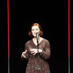 15.03.2021 Kielce. Mała Scena KCK. Przesłuchania kandydatów do tytułu Świętokrzyskiego Mistrza Mowy Polskiej. Na zdjęciu: Monika Kowalczyk-Kogut / Jarosław Kubalski / Radio Kielce