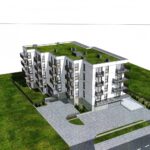 21.12.2020 Pińczów. Wizualizacja nowego bloku mieszkalnego i jego otoczenia / TERA GROUP Pracownia Architektoniczna Sp. z o.o.