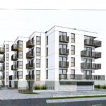 21.12.2020 Pińczów. Wizualizacja nowego bloku mieszkalnego i jego otoczenia / TERA GROUP Pracownia Architektoniczna Sp. z o.o.