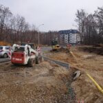 04.03.2021 Ostrowiec Świętokrzyski. Prace na ul. Denkowskiej / Emilia Sitarska / Radio Kielce