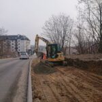 04.03.2021 Ostrowiec Świętokrzyski. Prace na ul. Denkowskiej / Emilia Sitarska / Radio Kielce