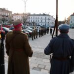 19.03.2021. Kielce. Plac Wolności. Pomnik Józefa Piłsudskiego. Uroczystości z okazji imienin Marszałka / Wiktor Taszłow / Radio Kielce