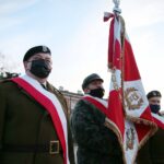 19.03.2021. Kielce. Plac Wolności. Pomnik Józefa Piłsudskiego. Uroczystości z okazji imienin Marszałka / Wiktor Taszłow / Radio Kielce