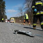 23.03.2021. Lasków. Wypadek na trasie Jędrzejów - Małogoszcz / Wiktor Taszłow / Radio Kielce