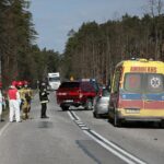 23.03.2021. Lasków. Wypadek na trasie Jędrzejów - Małogoszcz / Wiktor Taszłow / Radio Kielce