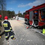 23.03.2021. Lasków. Wypadek na trasie Jędrzejów - Małogoszcz / Wiktor Taszłow / Radio Kielce