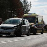 23.03.2021. Lasków. Wypadek na trasie Jędrzejów - Małogoszcz / Wiktor Taszłow / Radio Kielce