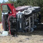 23.03.2021. Lasków. Wypadek na trasie Jędrzejów - Małogoszcz / Wiktor Taszłow / Radio Kielce