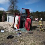 23.03.2021. Lasków. Wypadek na trasie Jędrzejów - Małogoszcz / Wiktor Taszłow / Radio Kielce