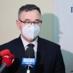 25.03.2021. Kielce. Konferencja Prawa i Sprawiedliwości. Na zdjęciu: Sławomir Kopacz - wójt Bielin / Wiktor Taszłow / Radio Kielce