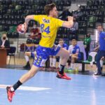 27.03.2021. Kielce. Mecz 18. kolejki PGNiG Superligi. Łomża Vive - MMTS Kwidzyn. Na zdjęciu: Sigvaldi Gudjonsson / Wiktor Taszłow / Radio Kielce