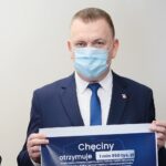 31.03.2021. Kielce. Fundusz Inicjatyw Lokalnych. Konferencja prasowa. Na zdjęciu: Robert Jaworski - burmistrz Chęcin / Wiktor Taszłow / Radio Kielce