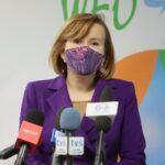 01.03.2021. Kielce. Wojewódzki Fundusz Ochrony Środowiska w Kielcach. Konferencja prasowa. Na zdjęciu: Anna Krupka - wiceminister sportu / Wiktor Taszłow / Radio Kielce