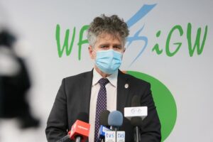 01.03.2021. Kielce. Wojewódzki Fundusz Ochrony Środowiska w Kielcach. Konferencja prasowa. Na zdjęciu: Krzysztof Słoń - senator / Wiktor Taszłow / Radio Kielce