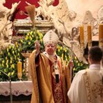 08.03.2021. Jędrzejów. Poświęcenie kaplicy bł. Wincentego Kadłubka. Na zdjęciu: abp Marek Jędraszewski, metropolita krakowski / Wiktor Taszłow / Radio Kielce