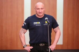 12.03.2021. Kielce. Konferencja prasowa dotycząca leczenia Hani Terleckiej. Na zdjęciu: Marcin Najman - były bokser i zawodnik MMA / Wiktor Taszłow / Radio Kielce