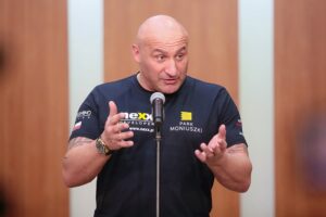 12.03.2021. Kielce. Konferencja prasowa dotycząca leczenia Hani Terleckiej. Na zdjęciu: Marcin Najman - były bokser i zawodnik MMA / Wiktor Taszłow / Radio Kielce