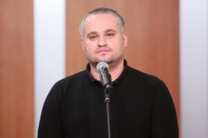 12.03.2021. Kielce. Konferencja prasowa dotycząca leczenia Hani Terleckiej. Na zdjęciu: Bartłomiej Terlecki - ojciec Hani / Wiktor Taszłow / Radio Kielce