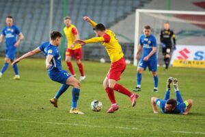 13.03.2021 Kielce. Fortuna 1. Liga. Korona Kielce - Puszcza Niepołomice / Wiktor Taszłow / Radio Kielce