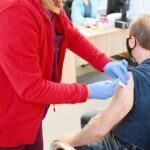 14.03.2021. Kielce. Szczepienia przeciw COVID-19 w Szpitalu Tymczasowym / Wiktor Taszłow / Radio Kielce