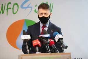 15.03.2021. Kielce. Ogłoszenie przez WFOŚiGW konkursu dla gmin i szkół "Czyste Świętokrzyskie". Na zdjęciu: Bartłomiej Dorywalski - poseł PiS / Wiktor Taszłow / Radio Kielce