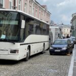 07.04.2021. Kielce. Zablokowany ruch na ulicy Dużej / Wiktor Taszłow / Radio Kielce