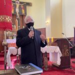 11.04.2021. Góry Wysokie. Msza św. za Ojczyznę i w intencji ustania pandemii. Na zdjęciu: poseł Krzysztof Lipiec / Grażyna Szlęzak-Wójcik / Radio Kielce