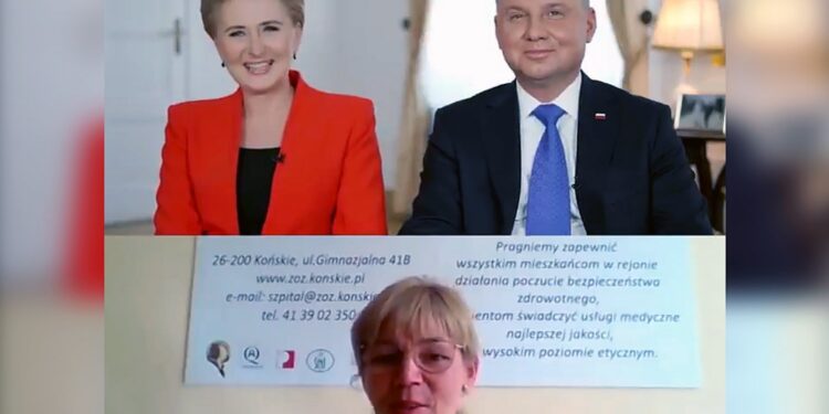 W Dniu Pracownika Służby Zdrowia prezydent Andrzej Duda wraz z małżonką Agatą Kornhauser-Dudą rozmawiali z położną ze szpitala w Końskich / Biuro Prasowe KPRP