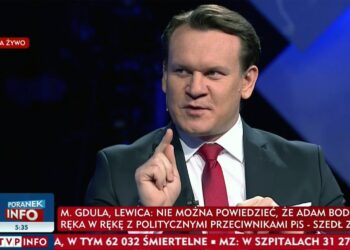 Europoseł PiS Dominik Tarczyński w TVP Info / TVP Info
