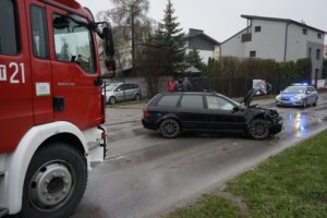 16.04.2021. Kielce. Wypadek na ulicy Kołłątaja / Kamil Król / Radio Kielce