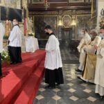 04.04.2021. Sandomierz. Bazylika katedralna. Msza rezurekcyjna.  Na zdjęciu: Krzysztof Nitkiewicz - biskup sandomierski / Grażyna Szlęzak-Wójcik / Radio Kielce