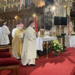 04.04.2021. Sandomierz. Bazylika katedralna. Msza rezurekcyjna.  Na zdjęciu: Krzysztof Nitkiewicz - biskup sandomierski / Grażyna Szlęzak-Wójcik / Radio Kielce