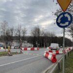 12.04.2021. Skarżysko-Kamienna. Tymczasowe rondo na skrzyżowaniu ulic Legionów i Ekonomii / Anna Głąb / Radio Kielce