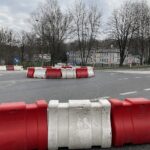 12.04.2021. Skarżysko-Kamienna. Tymczasowe rondo na skrzyżowaniu ulic Legionów i Ekonomii / Anna Głąb / Radio Kielce