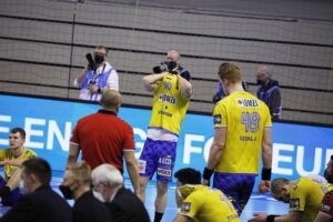 07.04.2021. Kielce. 1/8 finału Ligi Mistrzów: Łomża Vive Kielce - HBC Nantes / Jarosław Kubalski / Radio Kielce