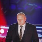 13.04.2021. Kielce. Uroczyste otwarcie Młodzieżowych Mistrzostw Świata Kobiet i Mężczyzn w Boksie. Na zdjęciu: Grzegorz Nowaczek - prezes Polskiego Związku Bokserskiego / Jarosław Kubalski / Radio Kielce