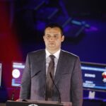 13.04.2021. Kielce. Uroczyste otwarcie Młodzieżowych Mistrzostw Świata Kobiet i Mężczyzn w Boksie. Na zdjęciu: Umar Kremlev - prezydent Światowej Organizacji Boksu Olimpijskiego / Jarosław Kubalski / Radio Kielce