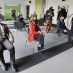 19.04.2021 Kielce. Konferencja w WFOŚIGW. Na zdjęciu (od lewej): senator Krzysztof Słoń, poseł Agata Wojtyszek, poseł Bartłomiej Dorywalski i wicewojewoda Rafał Nowak / Jarosław Kubalski / Radio Kielce