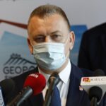 23.04.2021 Kielce. Geopark Świętokrzyski otrzymał certyfikat UNESCO. Konferencja prasowa. Na zdjęciu: Robert Jaworski - burmistrz Chęcin / Jarosław Kubalski / Radio Kielce