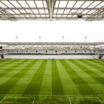 31.3.2016 Kielce. Kolporter Arena. To widok ze zwyżki dla kamerzystów, nad trybuną prasową. / Wojciech Habdas / Radio Kielce