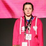 22.04.2021. Kielce. Młodzieżowe Mistrzostwa Świata Kobiet i Mężczyzn w Boksie. Dekoracja zawodniczek w kategorii półśredniej (69 kg). Na zdjęciu: Barbara Marcinkowska / Wiktor Taszłow / Radio Kielce