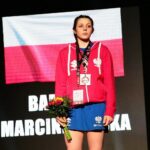 22.04.2021. Kielce. Młodzieżowe Mistrzostwa Świata Kobiet i Mężczyzn w Boksie. Dekoracja zawodniczek w kategorii półśredniej (69 kg). Na zdjęciu: Barbara Marcinkowska / Wiktor Taszłow / Radio Kielce